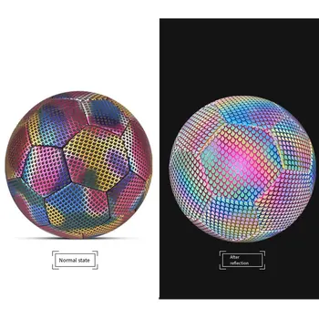 Тренировочный футбольный мяч из искусственной кожи, подходящий для игроков всех уровней, стандартный размер, тренировочный футбольный мяч со светящейся шестиугольной каплей воды, размер 4 - Изображение 1  