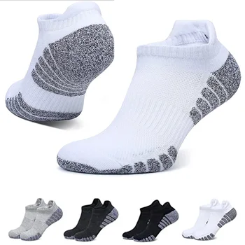 Уличные носки для бега с утолщенным полотенцем, хлопковые носки-лодочки, нескользящие, впитывающие пот, дышащие спортивные носки - Изображение 1  