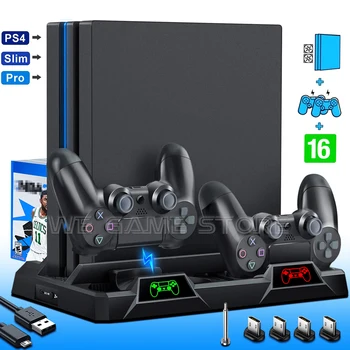 Универсальная вертикальная охлаждающая подставка для консоли PS4 Slim Pro, Зарядная станция для геймпада, Держатель игровых дисков для Sony Playstation 4, аксессуар - Изображение 1  