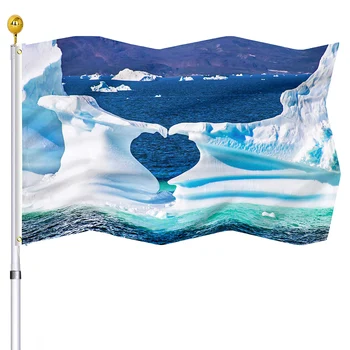 Флаги Антарктического Айсберга, баннеры с латунными люверсами, флаги с природными пейзажами, украшения для помещений и улицы, флаг забавной формы для женщин и мужчин - Изображение 1  