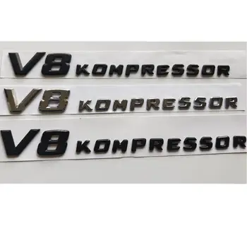 Хром / матовый глянцевый черный V8 KOMPRESSOR, буквы, эмблемы, наклейка-наклейка для Mercedes Benz AMG V8KOMPRESSOR - Изображение 1  