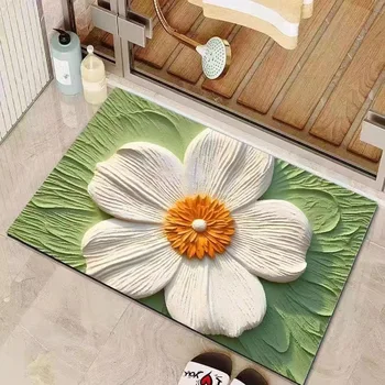 Цветочный коврик для пола в ванной с цветочным рисунком, коврик для кухни, ковер - Изображение 1  
