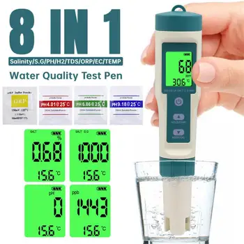 Цифровой Тестер Качества воды PH Test Pen TDS/EC/PH/ORP Измеритель Температуры Инструменты Для Анализа Богатой Водородом Питьевой Воды Тестер - Изображение 1  