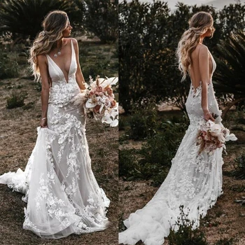 Элегантное свадебное платье в стиле Кантри 