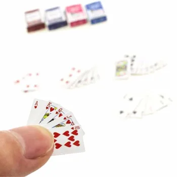 1 комплект миниатюрных кукольных домиков 1: 12, играющих в покер для BJD Kurhn, покерные карты, аксессуары для кукол - Изображение 2  