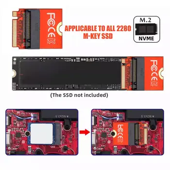 1 шт. для игровой консоли Rog Ally Плата адаптера Плата для переноса портативного жесткого диска Плата адаптера высокой емкости 2280 M-Key SSD - Изображение 2  