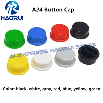 1000 шт./лот 7-цветная круглая кнопка A24 с тактильным переключателем для 12*12*7.3 переключатели с цветными пластиковыми колпачками - Изображение 2  