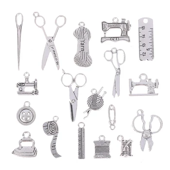 18шт Ожерелье из сплава ручной работы, серьги, аксессуары для рукоделия, индивидуальные швейные аксессуары, подвеска-шарм - Изображение 2  