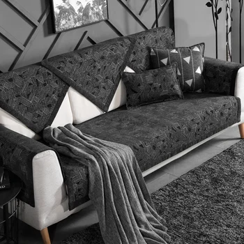 2020 Новые креативные Черно-белые чехлы для диванов, декоративные нескользящие полотенца, Защитные чехлы для диванной мебели, чехлы для кресел Almofadas - Изображение 2  