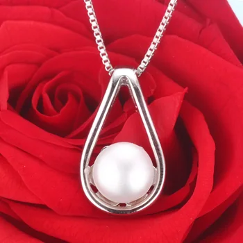 925sterling серебряное ожерелье кулон для женщин подлинный 100% настоящий ААААА высокое качество Натуральный пресноводный жемчуг кулон jewelry8-9mm - Изображение 2  