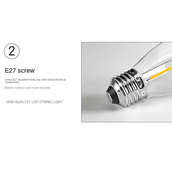 E27 S14 Светодиодная винтажная лампа Edison Лампы накаливания Art Lights с регулируемой яркостью Лампы мощностью 6 Вт - Изображение 2  