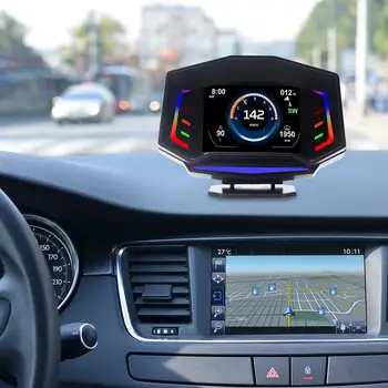 HUD-дисплей для автомобилей, OBD2, головной дисплей для лобового стекла автомобиля, универсальный головной дисплей для автомобиля, Большой ЖК-дисплей HUD с - Изображение 2  
