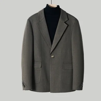 MRMT 2023 Совершенно Новая Мужская Корейская версия Модной Повседневной Деловой Официальной одежды, Теплая Высококачественная Шерстяная Цельнокроеная куртка - Изображение 2  