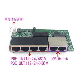 POE12V-24V-48V POE12V/24V/48V POE OUT12V/24V/48V poe коммутатор 100 Мбит/с POE poort; 100 Мбит/с UP Link poort; сетевой видеорегистратор с питанием от poe - Изображение 2  