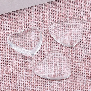 reidgaller 20шт прозрачные стеклянные кабошоны 20мм 25мм 30мм в форме сердца с плоской спинкой diy ювелирные изделия - Изображение 2  