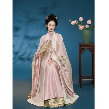 ZhongLingJi Оригинальный китайский традиционный халат Hanfu для женщин, одежда принцессы династии Хань, платье Hanfu с вышивкой, танцевальная одежда - Изображение 2  