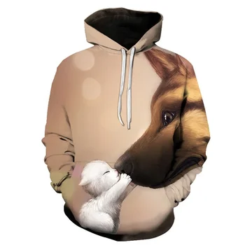 Весна и осень 2023 года, Новый мужской модный повседневный свитер с капюшоном и длинными рукавами Cat 3D с цифровой печатью, свободный пуловер большого размера - Изображение 2  