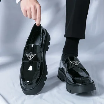 Высококачественная мужская повседневная обувь, обувь для вождения, модная мужская удобная обувь на толстой подошве, увеличивающая рост, мужская модельная обувь38-45 - Изображение 2  
