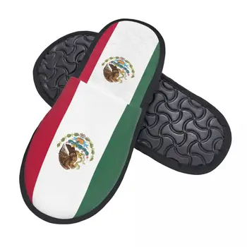 Женские мужские тапочки с флагом Мексики, пушистые зимние теплые тапочки, домашние тапочки - Изображение 2  