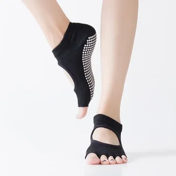 Женские носки без носков для пилатеса и фитнеса с подвязками для йоги, Нескользящие носки для пилатеса, штанги для фитнеса - Изображение 2  