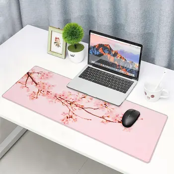 Игровой коврик для мыши Cherry Blossom Pink Sakura Large XXL Extended Забавные Длинные Настольные Коврики на Столешнице для Мыши 31,5 X 11,8 дюйма - Изображение 2  