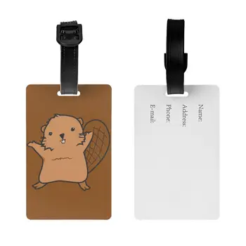 Изготовленная на заказ багажная бирка из капибары с именной карточкой, идентификационная наклейка с изображением милого животного для дорожной сумки-чемодана - Изображение 2  