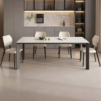 Итальянский Дизайнерский обеденный стол для гостиной, Необычный Простой Классический Обеденный стол для офиса, Водонепроницаемая мебель для кухни Esstische - Изображение 2  