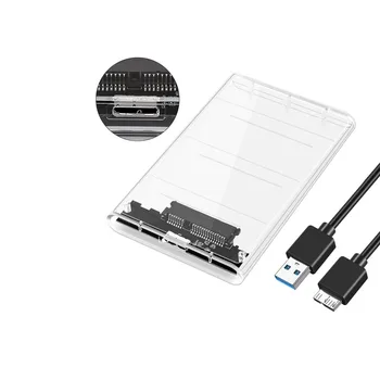 Корпус жесткого диска SATA К USB 3 0/25 дюймов Водонепроницаемый Корпус Жесткого диска Прозрачный Корпус жесткого диска SSD ПК Ноутбук Коричневато-Коричневая Коробка - Изображение 2  