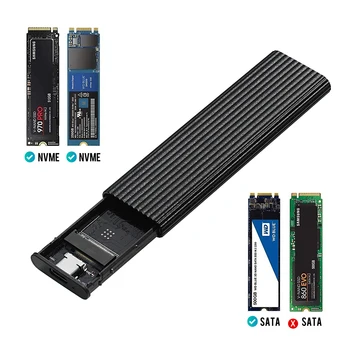 Корпус с двойным протоколом M.2 к USB 3.1 M.2 NVME PCIE / NGFF SATA NVME SSD Case Box - Изображение 2  
