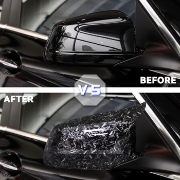 Крышка зеркала заднего вида автомобиля, крышки боковых зеркал, черный цвет в стиле углеродного волокна, подходит для BMW 5 серии F10 F11 F18 До LCI 2010-2013 гг. - Изображение 2  