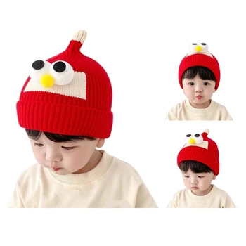 Модная детская шапочка с рисунком больших глаз, мягкая и уютная шапочка для младенцев и малышей - Изображение 2  