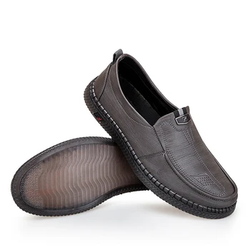 Мужские летние кроссовки из высококачественной кожи ручной работы, роскошная мужская обувь, повседневная уличная обувь для вождения на плоской подошве - Изображение 2  