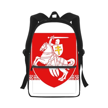 Национальный флаг Республики Беларусь, Мужской Женский рюкзак с 3D принтом, модная студенческая школьная сумка, рюкзак для ноутбука, Детская дорожная сумка через плечо - Изображение 2  