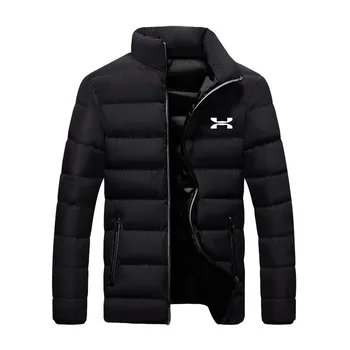 Новое мужское зимнее пальто с воротником-стойкой, хлопковое пальто, утолщенный теплый Parker, однотонный модный уличный стиль XS-4XL - Изображение 2  