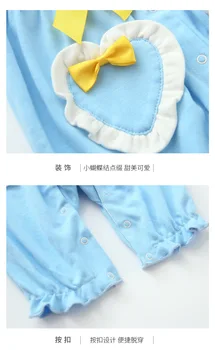 Новорожденный хлопковый комбинезон с длинными рукавами в стиле испанской Лолиты + шляпа 3-18 м - Изображение 2  
