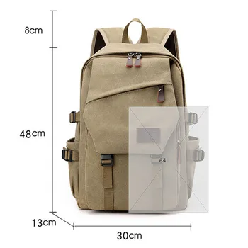 Новый холщовый рюкзак Olylan, мужской рюкзак, студенческий рюкзак большой вместимости, рюкзак для пригородных поездок, 15,6-дюймовая сумка для компьютера - Изображение 2  