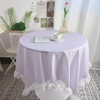 Однотонная кружевная кружевная скатерть ins style cloth art table студенческий стол Nordic end table cloth - Изображение 2  