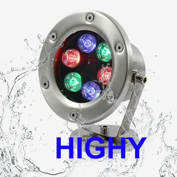 Подсветка фонтана с 4-проводным внешним управлением RGB Светодиодный подводный светильник RGB светодиодный прожектор IP68, меняющий цвет лампы для бассейна - Изображение 2  