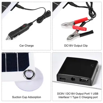 Портативная солнечная панель мощностью 80 Вт, портативное солнечное USB-зарядное устройство, портативная солнечная панель, солнечное USB-зарядное устройство, зарядное устройство для солнечных элементов, высокопроизводительное - Изображение 2  