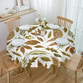 Прямоугольная скатерть с текстурой осеннего клена, пылезащитная ткань для пикника, украшение дома, кухни, водонепроницаемое покрытие стола - Изображение 2  