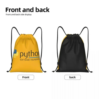 Рюкзак на шнурке с логотипом программирования Python, спортивная спортивная сумка для женщин, мужчин, программистов, компьютерных разработчиков, тренировочный рюкзак - Изображение 2  