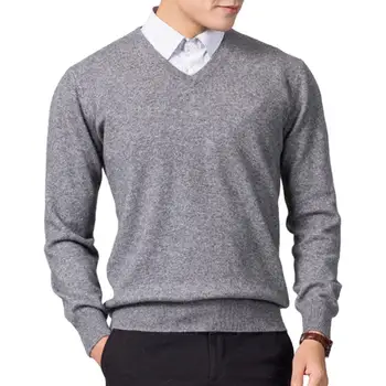 Толстый пуловер из смесового хлопка, мужской свитер 2023, Осенне-зимний трикотаж, домашний джемпер, вязаные свитера Homme Hiver - Изображение 2  