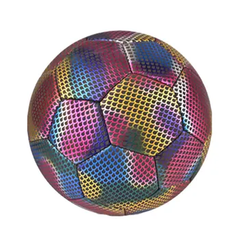 Тренировочный футбольный мяч из искусственной кожи, подходящий для игроков всех уровней, стандартный размер, тренировочный футбольный мяч со светящейся шестиугольной каплей воды, размер 4 - Изображение 2  