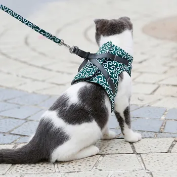 Уличная кошачья тяговая веревка, нагрудная шлейка, одежда в стиле кошачьего жилета, защита от спуска с поводка, цепи для кошек и собак, выгуливающие кошек - Изображение 2  
