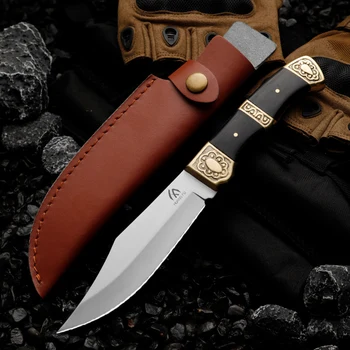 Уличный нож HUANGFU High hardness wilderness Bowie knives, спасательный нож с фиксированным лезвием, подарок для мужчин - Изображение 2  