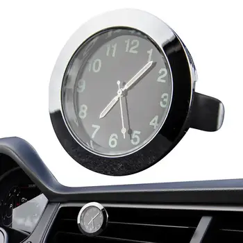 Универсальные круглые часы на приборной панели, автомобильные электронные часы, наклеивающиеся на приборную панель, Серебристые украшения для автомобилей, принадлежности для автомобиля - Изображение 2  