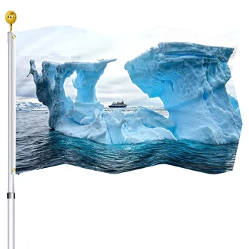 Флаги Антарктического Айсберга, баннеры с латунными люверсами, флаги с природными пейзажами, украшения для помещений и улицы, флаг забавной формы для женщин и мужчин - Изображение 2  